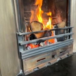 Briquette Logs in open fire